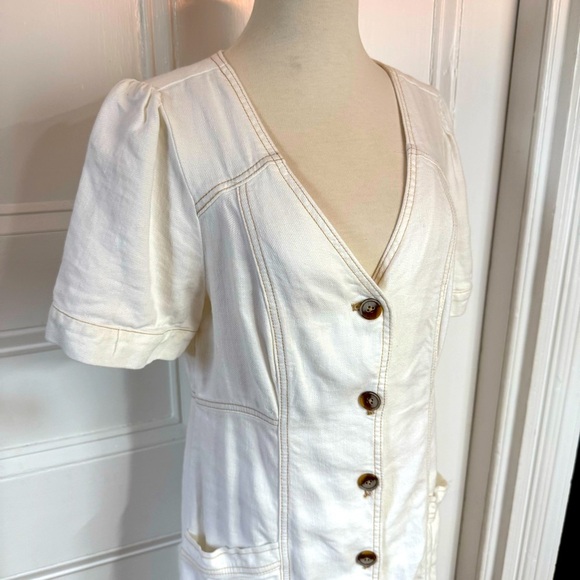Pilcro and the Letterpress Women’s White Button-Front Mini Dress 8 Anthropologie - Picture 14 of 16